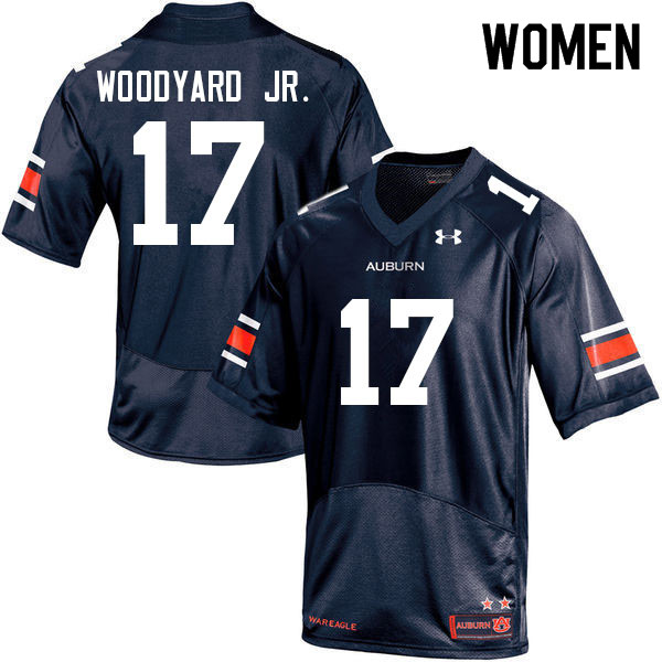 Women #17 Robert Woodyard Jr. Auburn Tigers College Football Jerseys Sale-Navy - Click Image to Close